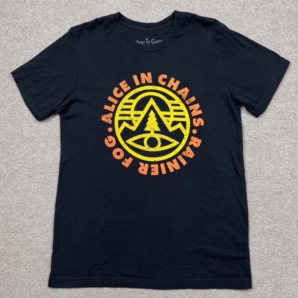 Alice In Chains Graphic T Shirt Men's Size M Black Short Sleeve Rock Band Tee